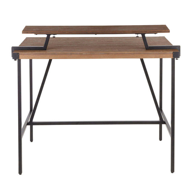 Lumi Source Gia industrial counter table with a wooden top and black metal legs, ideal for modern kitchen or bar areas.