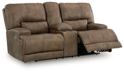 Beckley Place - Power Reclining Loveseat With Console / Adjustable Headrest - Earth - R&R Furniture Gallery (Fountain Valley, CA)