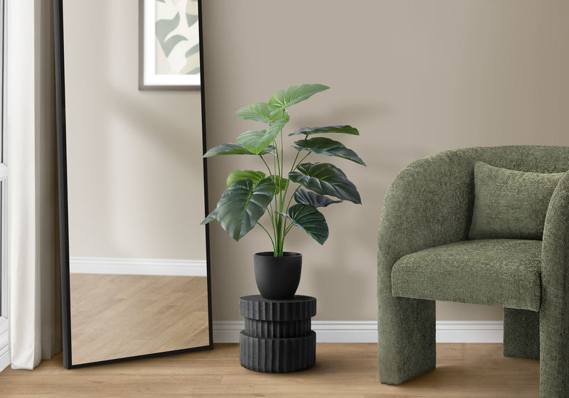24" Tall, Artificial Plant, Alocasia, Indoor, Faux, Fake, Table, Greenery, Potted, Real Touch, Decorative - Green / Black - R&R Furniture Gallery (Fountain Valley, CA)