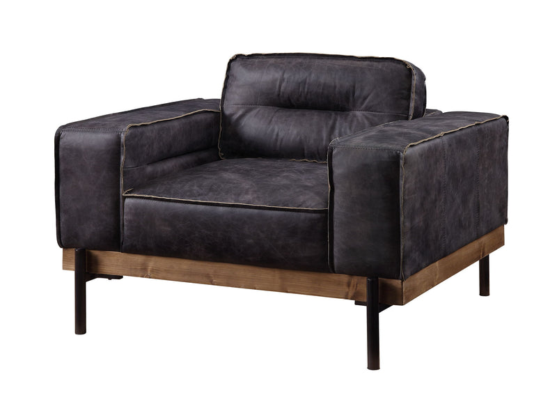 Silchester - Chair - Antique Ebony Top Grain Leather - R&R Furniture Gallery (Fountain Valley, CA)
