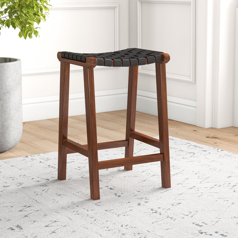 James - Mid-Century Modern Genuine Counter Stool - R&R Furniture Gallery (Fountain Valley, CA)