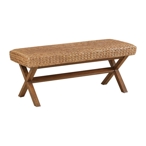 Bench With Water Hyacinth Seat - Brown - R&R Furniture Gallery (Fountain Valley, CA)