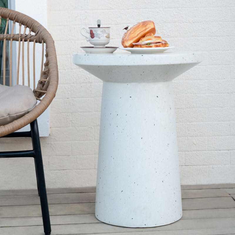 Terrazzo - Outdoor Side Table - White - R&R Furniture Gallery (Fountain Valley, CA)