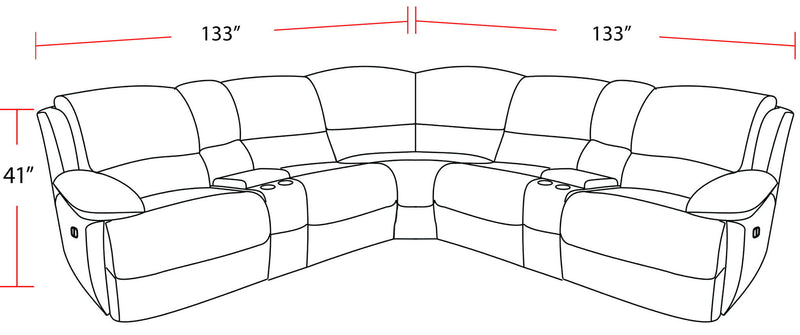 Gladiator - 6 Piece Modular Power Reclining Sectional
