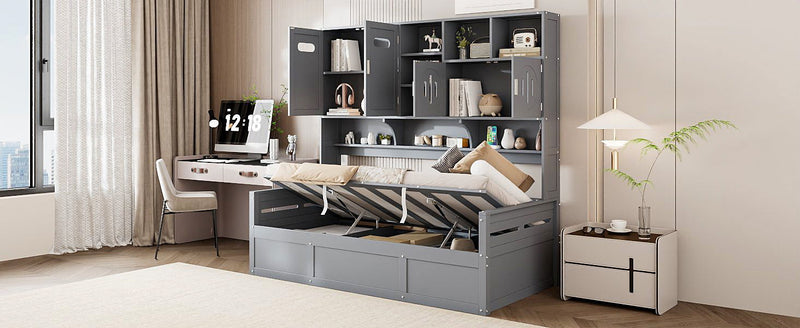 Daybed With All-In-One Cabinet And Shelf - R&R Furniture Gallery (Fountain Valley, CA)
