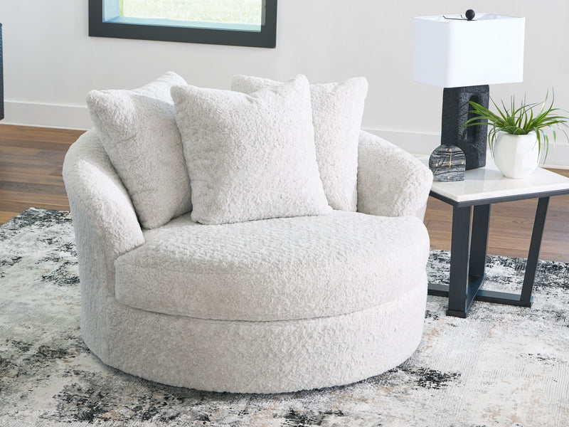 Cuddle Plush - Oversized Swivel Accent Chair - Arctic - R&R Furniture Gallery (Fountain Valley, CA)