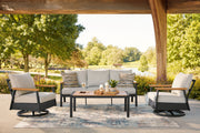 Carmel Highlands - Sofa, Chairs, Table Set (Set of 4) - Dark Brown - R&R Furniture Gallery (Fountain Valley, CA)