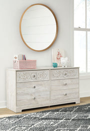 Paxberry - Six Drawer Dresser - Weatherworn - Whitewash - R&R Furniture Gallery (Fountain Valley, CA)