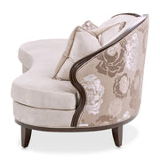 Camellia Field - Asymmetrical Velvet Sofa - Beige / Dark Brown - R&R Furniture Gallery (Fountain Valley, CA)