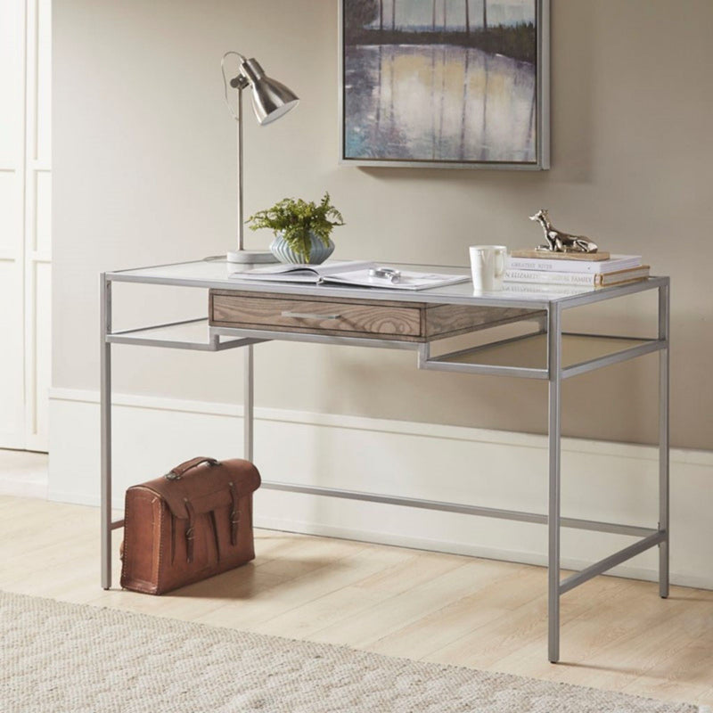 Adela - Writing Desk - Antique Silver - R&R Furniture Gallery (Fountain Valley, CA)