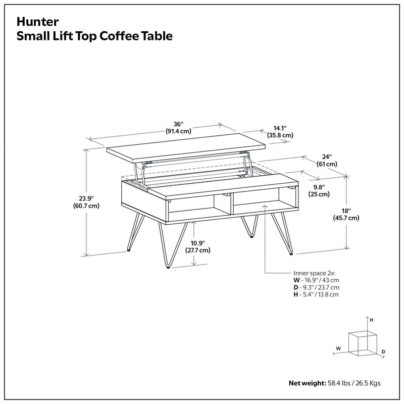 Hunter - Lift Top Coffee With Hidden Storage - Oak - R&R Furniture Gallery (Fountain Valley, CA)