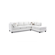 Glory Furniture Malone Comfort Sectional sofa with plush cushions and modern design, shown in a living room setting.