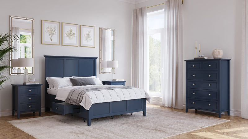 Grace Three Drawer Nightstand in Blueberry