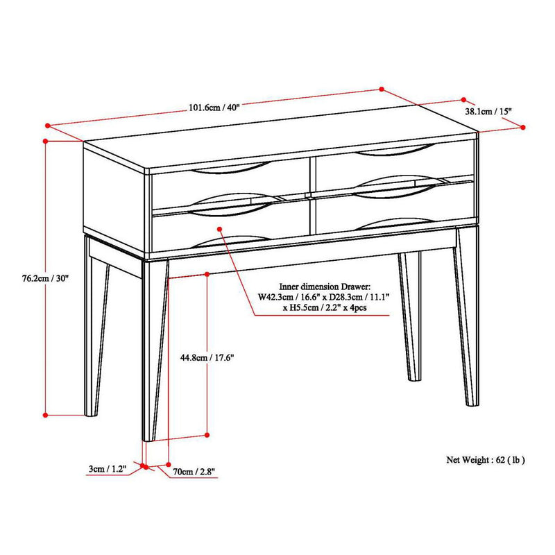Harper - Hallway Console Table - Walnut Brown - R&R Furniture Gallery (Fountain Valley, CA)