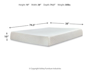 10 Inch Chime Memory Foam - Firm Memory Foam Mattress - R&R Furniture Gallery (Fountain Valley, CA)
