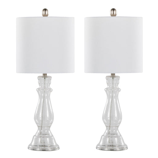 Lumi Source Bishop Contemporary Angel Table Lamp set showing two stylish modern lamps with angel-shaped bases and soft lighting.