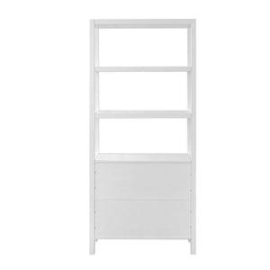 Modern Tall Storage Bookcase Cabinet With 2 Open Shelves & Double Doors