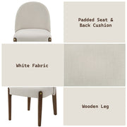 Gamarya - Side Chair (Set of 2) - White Fabric & Oak - R&R Furniture Gallery (Fountain Valley, CA)