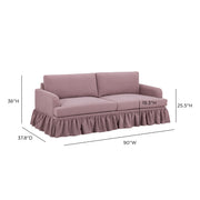 Gertrude upcycled performance fabric stationary sofa by TOV Furniture with plush cushions and modern design in a cozy living room setting.