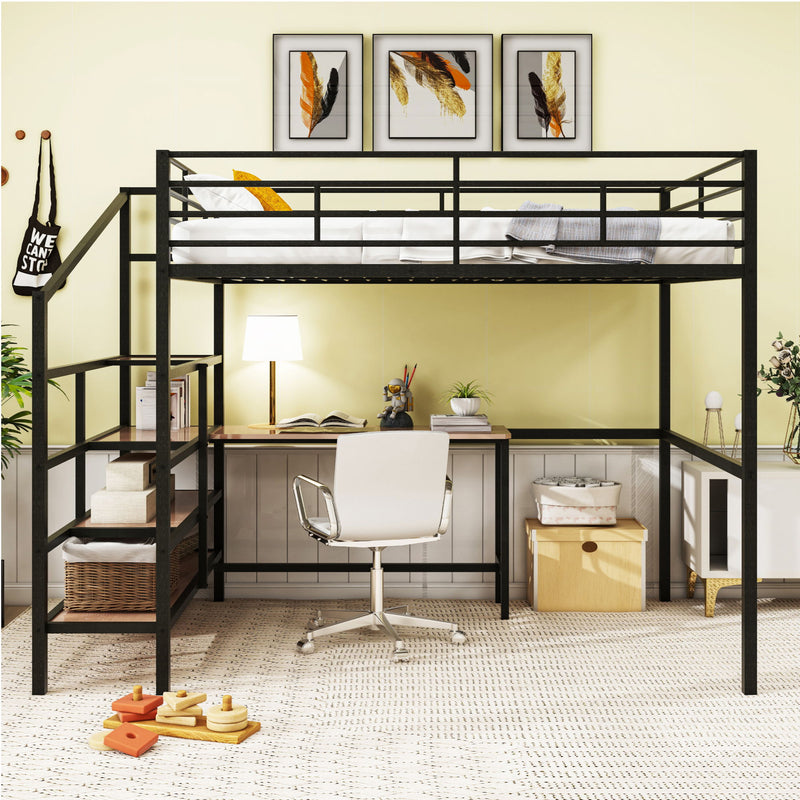 Loft Bed With Desk And Lateral Storage Ladder - R&R Furniture Gallery (Fountain Valley, CA)