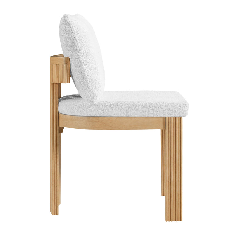 Set of two Noble House indoor dining chairs with wooden legs and upholstered seats, ideal for modern kitchen or dining room.