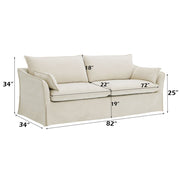 Shane - Sofa With 2 Pillows - Beige Linen - R&R Furniture Gallery (Fountain Valley, CA)