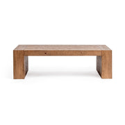 Classic Home Clayton coffee table with wooden top and metal legs, perfect for living room decor.