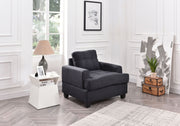 Transitional design armchair by Glory Furniture featuring plush upholstery and wooden legs, ideal for modern living rooms.