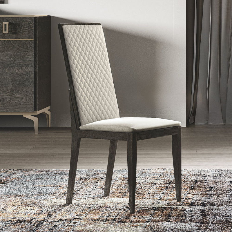 Venezia - Synthetic Leather Side Chair (Set of 2) - Gray - R&R Furniture Gallery (Fountain Valley, CA)