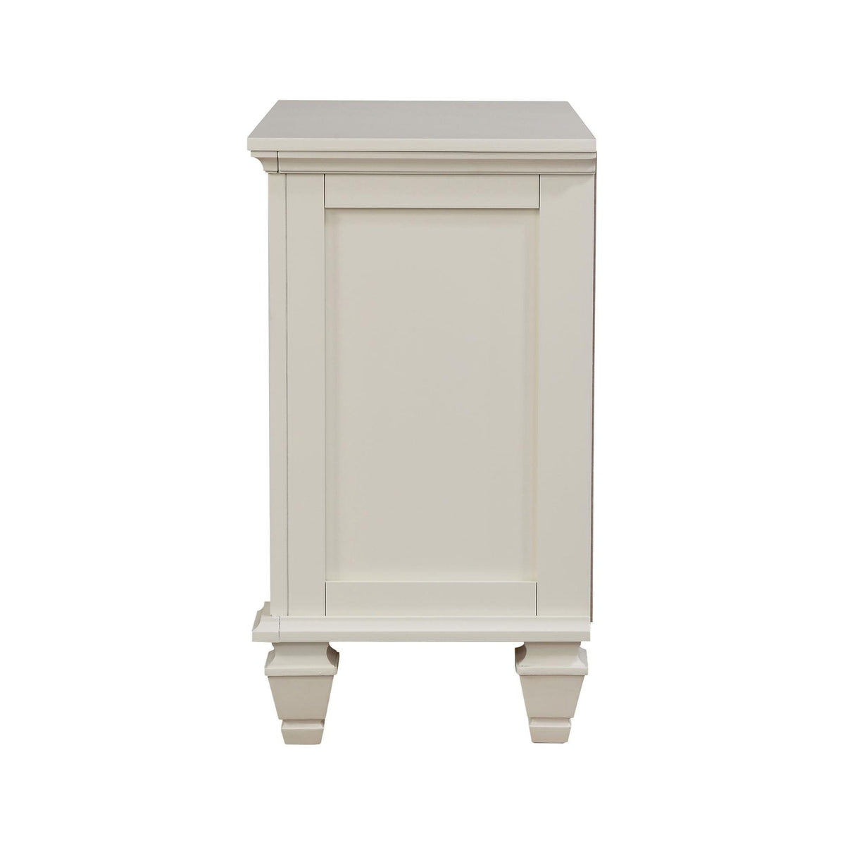 Cottage 3 Drawer Nightstand With Pull Out Tray - Cream White