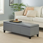 Contemporary Noble House Glouster storage ottoman with soft fabric upholstery and a spacious interior for extra storage.