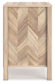 Battelle - Two Drawer Night Stand - Tan - R&R Furniture Gallery (Fountain Valley, CA)