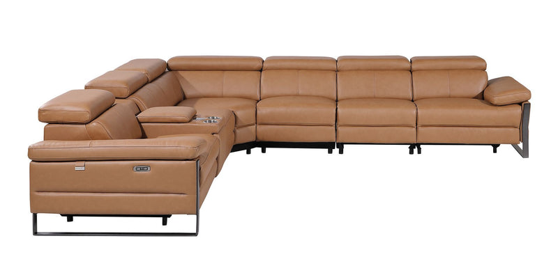 1246 - 7-Piece L-Shaped Modular Power Reclining Sectional With 3 Power Recliners And Power Headrests