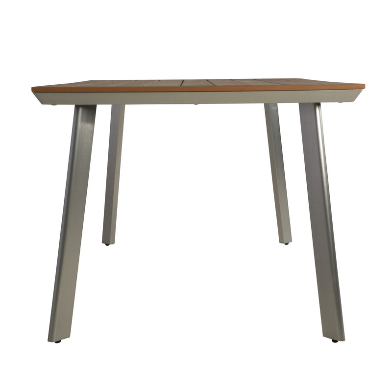 Outdoor Dining Table With Eucalyptus Wood Topped - Silver - R&R Furniture Gallery (Fountain Valley, CA)