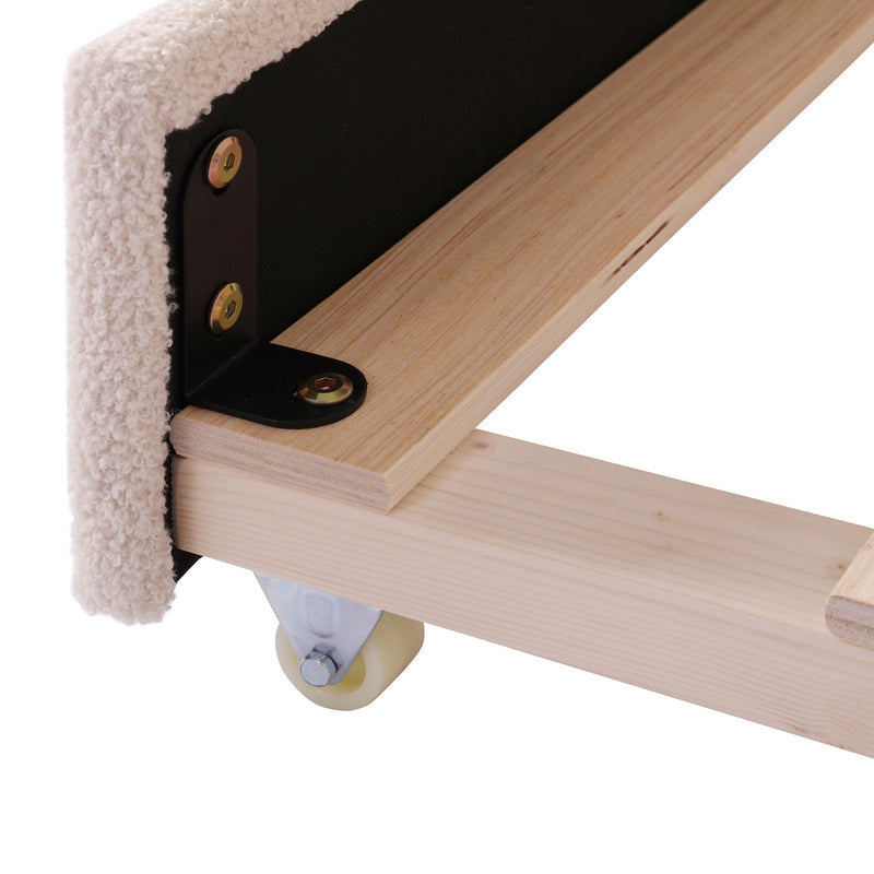 Halcyon Home upholstered daybed with light, trundle bed feature, showcasing soft fabric and modern design for versatile sleeping space.