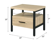 Yawan - Accent Table - Oak & Black - R&R Furniture Gallery (Fountain Valley, CA)