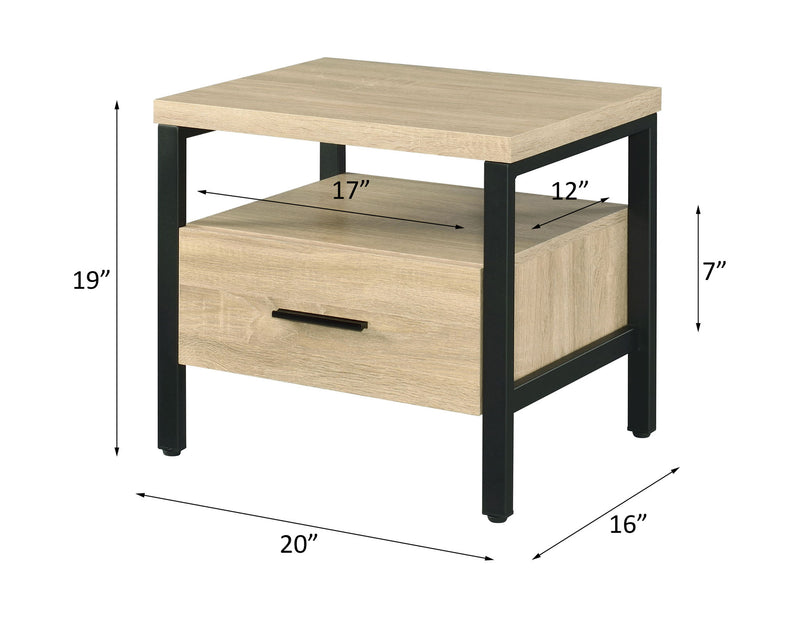 Yawan - Accent Table - Oak & Black - R&R Furniture Gallery (Fountain Valley, CA)