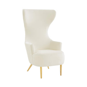 Julia - Velvet Channel Tufted Wingback Chair - R&R Furniture Gallery (Fountain Valley, CA)