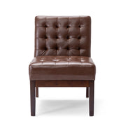 Contemporary Accent Chair With Tufted Waffle Stitch - Dark Brown - R&R Furniture Gallery (Fountain Valley, CA)