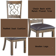 Raphaela - Side Chair (Set of 2) - Black Synthetic Leather & Weathered Cherry - R&R Furniture Gallery (Fountain Valley, CA)