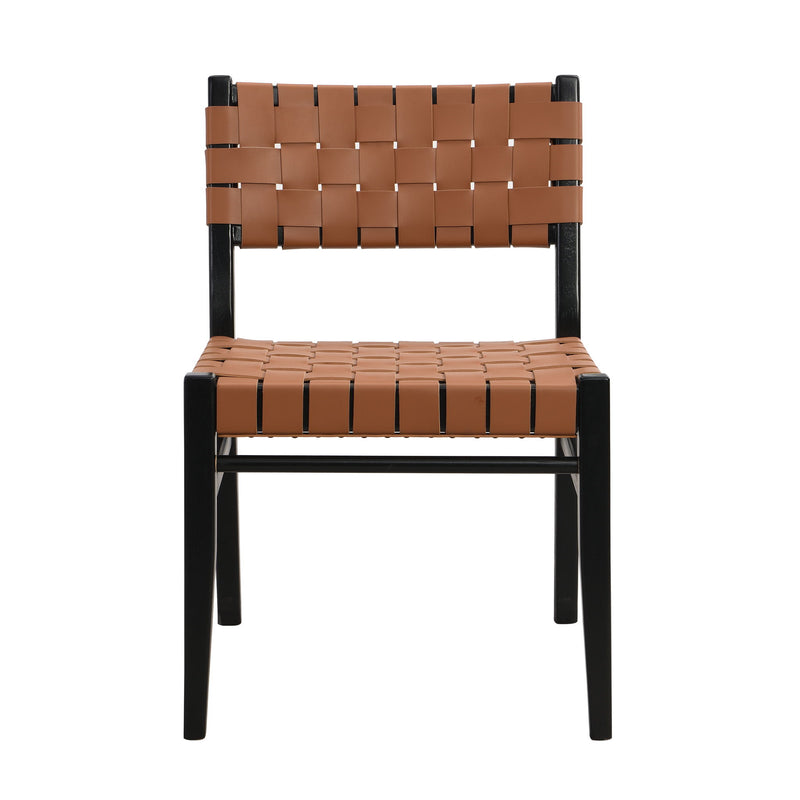 Noble House modern style dining side chair with a sleek design, featuring a cushioned seat and wooden legs.