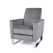 Bolt - Upholstered Recliner Chair With Stainless Steel Base - Gray / Chrome - R&R Furniture Gallery (Fountain Valley, CA)