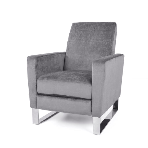 Bolt - Upholstered Recliner Chair With Stainless Steel Base - Gray / Chrome - R&R Furniture Gallery (Fountain Valley, CA)
