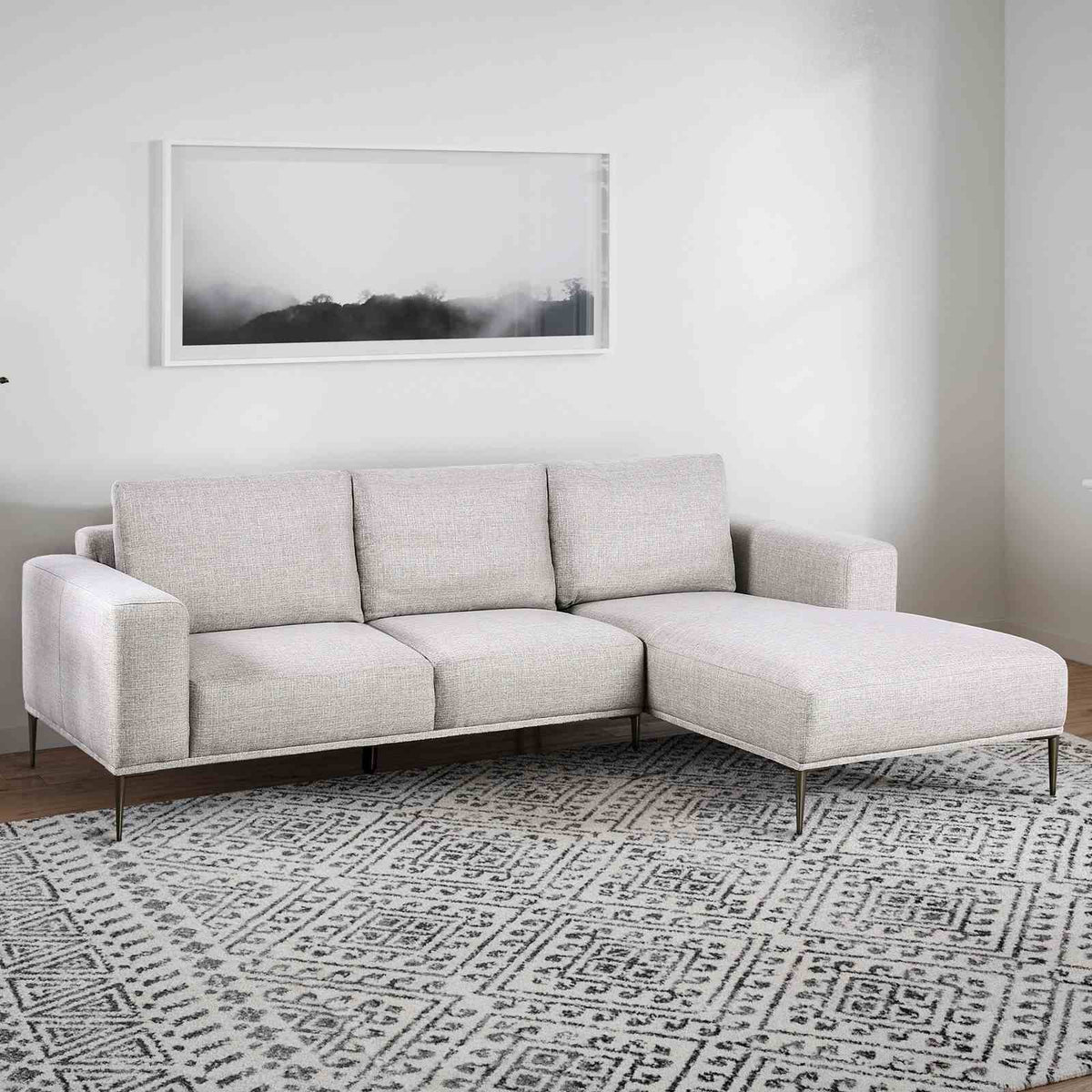 Sectional, Right Chaise, Gray - FM63009GY-SECT-R