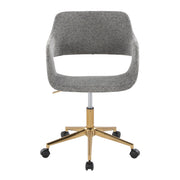 Lumi Source Margarite contemporary desk chair with cushioned seat and backrest, black fabric, and sleek modern design.