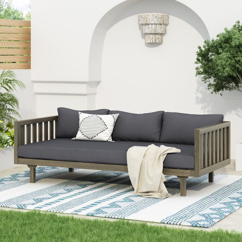 Claremont - 3 Seater Daybed Teak Acacia Wood Water Resistant Cushions - R&R Furniture Gallery (Fountain Valley, CA)