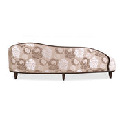 Camellia Field - Asymmetrical Velvet Sofa - Beige / Dark Brown - R&R Furniture Gallery (Fountain Valley, CA)