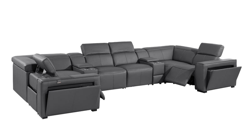 1224 - 8-Piece U-Shaped Sectional Sofa In With 2 Power Recliners & Power Headrests