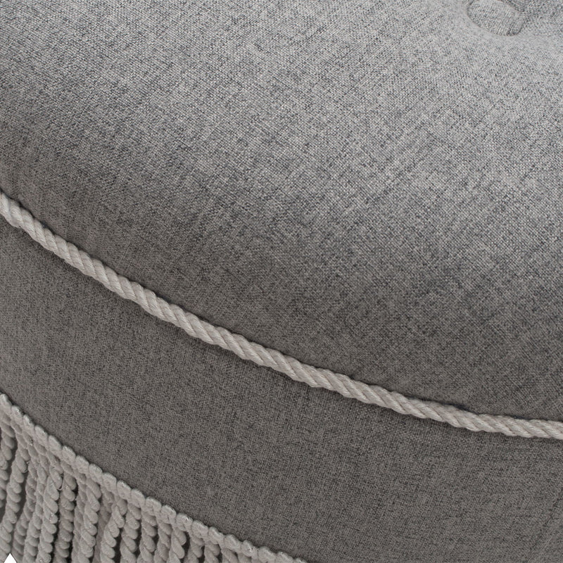 Yolanda - Round Upholstered Accent Ottoman - R&R Furniture Gallery (Fountain Valley, CA)