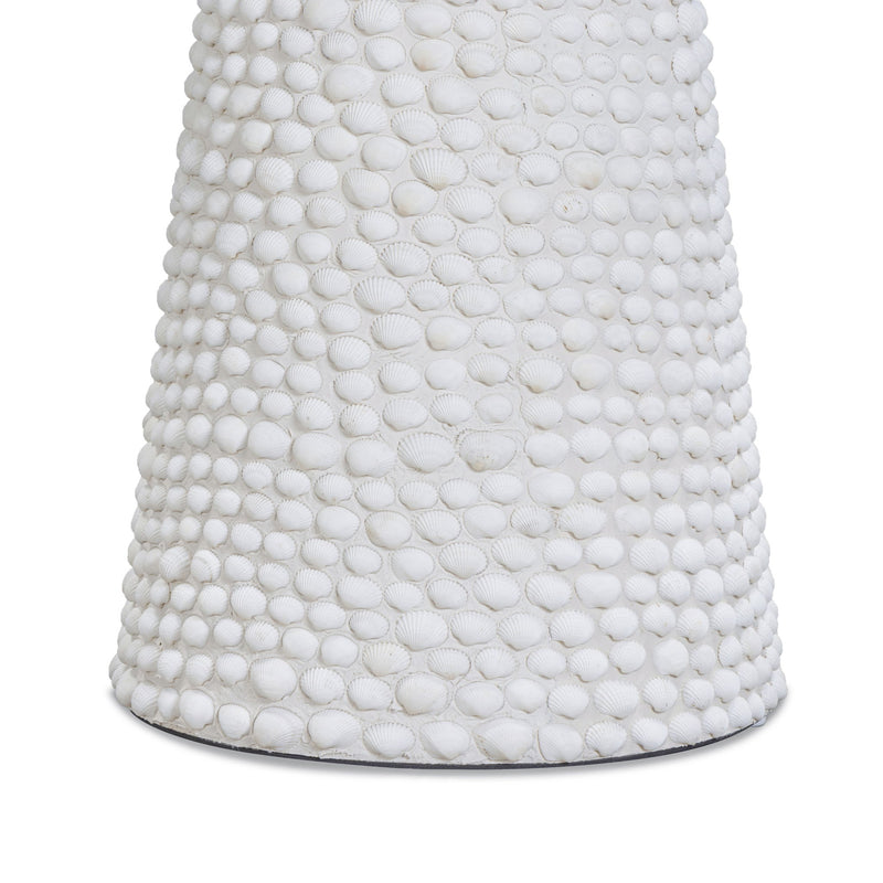 Coast - Seashell Round Side Table - Pearl White - R&R Furniture Gallery (Fountain Valley, CA)